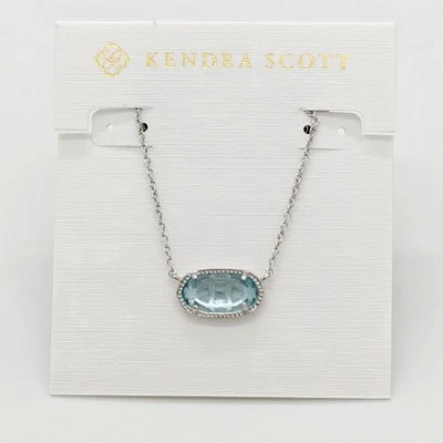 Nuevo Collar Colgante Kendra Scott Elisa en Cristal Azul Claro Plata Foto 1 de 4