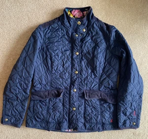 WOMANS JOULES NAVY QUILTED COUNTRY JACKET FLORAL INNER UK 16 XL - Picture 1 of 9