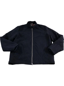BARBOUR B.Li Foulton Wool Jacket Men's Large Navy Zip Front - Picture 1 of 5