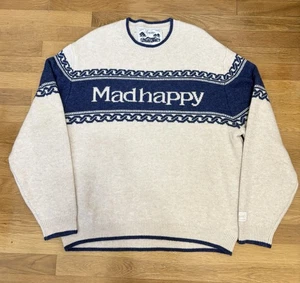Madhappy Cashmere Sweater Cream And Blue Men’s Xl NWOT - Picture 1 of 8