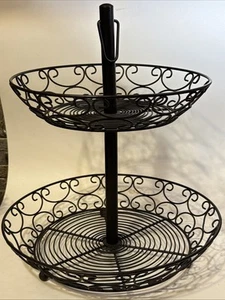 Cesta de frutas en niveles de metal granja/país francés - Imagen 1 de 7