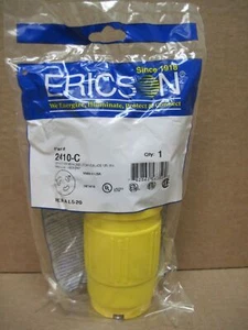 Ericson 2410-C Yellow Locking Receptacle Cord Connector L5-20 125V 20A 1PH 2P 3W - Picture 1 of 6