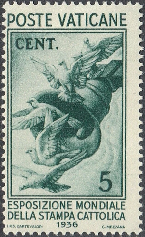 Vatican City #Mi51 MNH 1936 Bell Doves Catholic Press [47] Cover