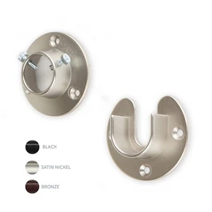 Heavy Duty Wall Mount 1" Closet Pole/ Rod Socket choose from 3 colors - Picture 1 of 6