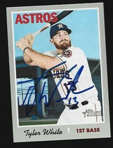 Houston Astros Star Tyler 2019 tarjeta Topps Heritage 2019 firmada serie mundial - Imagen 1 de 1