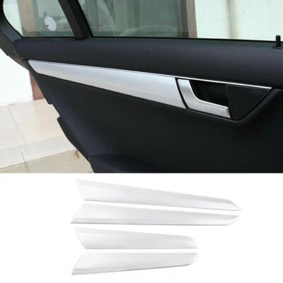 Silver ABS Interior Door Panel Trim Fit For Mercedes Benz C Class W204 2008-2013 - Image 1 of 4