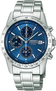 Seiko Selection SBTQ071 Herren Quarz Chronograph Uhr Silber Blau - Bild 1 von 1