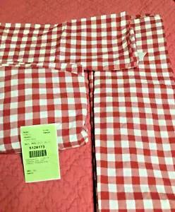 Pottery Barn Kids Red Gingham Checked 3 pc Sheet Set Crib or Toddler Bed NEW - Picture 1 of 3
