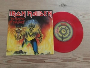 IRON MAIDEN - THE NUMBER OF THE BEAST - "1982 UK EMI 7" SINGLE" RED VINYL - VG+/EX+ - Bild 1 von 5