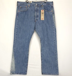 Jeans uomo Levi's 501 gamba dritta 38x30 bottoni mosca sbiancato blu denim - Foto 1 di 12
