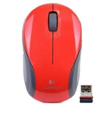 Logitech M187 RED Wireless USB Scroll Optical Mouse w/Nano Receiver - Image 1 of 3