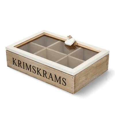 6 Fächer Aufbewarungskiste  Teebox Holz Krimskrams-Kiste  Restposten A-109 - Bild 1 von 3