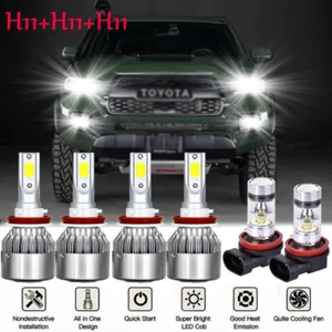For Toyota Tacoma 2016-2020 - 6x LED Headlight High Low Beam Fog Light Bulbs Kit - Picture 1 of 11