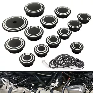 Frame Hole Caps Plug Cover Set Black For BMW R 1200 Nine T NineT R9T 2013-2020 - Picture 1 of 5