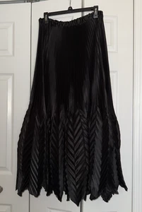 VTG~Cachet Skirt Accordion Pleated Midi Pull On Shiny Whimsygoth Witchy Size M - Picture 1 of 10