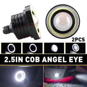 2x 2.5inch LED Projector Fog COB Light Angel Eyes Halo Ring DRL Super Bright 12V - Picture 1 of 18