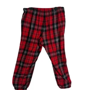 Victoria's Secret Jogginghose Pyjamahose Damen Gr. L rot kariert metallic Lounge - Bild 1 von 11