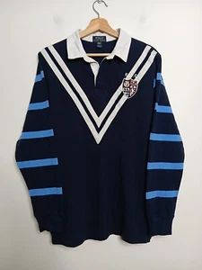 Polo Ralph Lauren Rugby Polo Shirt Kids Boys XL Extra Large (18-20) Blue White - Picture 1 of 11