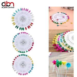 Plastic Headed Extra Long Pins Asst Colours For Dress Making Craft Alterations - Picture 1 of 25