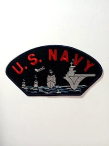 US Navy Military Aircraft Carrier Ship USN Embroidered Iron On 6"w Patch NEW - Picture 1 of 2