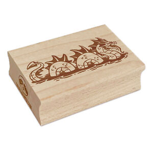 Sea Serpent Dragon Mythological Creature Rectangle Rubber Stamp for Stamping