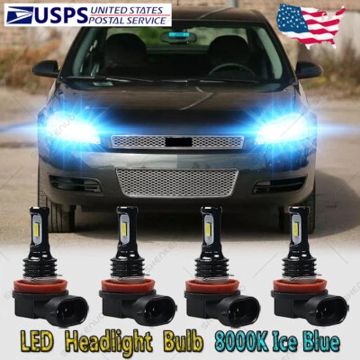 For Chevrolet Impala 2006-2013 8000K LED Headlight High Low Beam Bulbs Combo HKL - Image 1 of 4