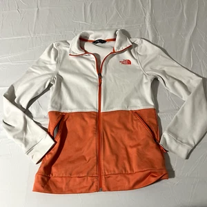 Chaqueta North Face Mujer Talla Pequeña Blanca Naranja Cremallera Logo Bolsillos - Imagen 1 de 14