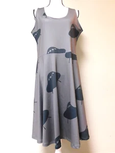 CowCow Spaceship Print Skater Dress 2XL  Gray  White Black - Picture 1 of 7
