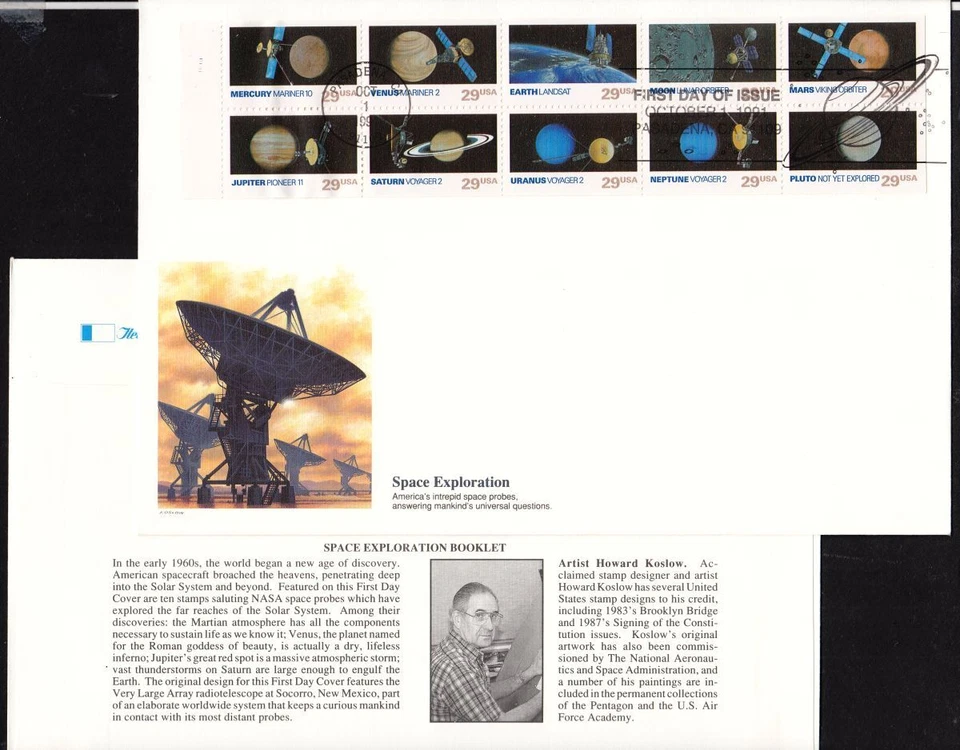 1991 Space Exploration Sc 2568-2577 2577a booklet pane of 10 Fleetwood jumbo - Image 1 of 1