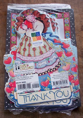 Lot 6 Vintage Mary Engelbreit greeting cards w/ env Thank You with all my heart - Image 1 of 3