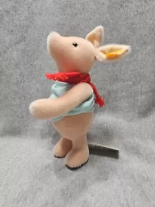 STEIFF Mohair 667367 Winnie the Pooh PIGLET Knopf Im Ohr Rare 8" - Picture 1 of 16