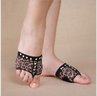 Leopard Pattern Rhinestones Foot Pads Dance Paws Half Shoes Belly Dance Costumes