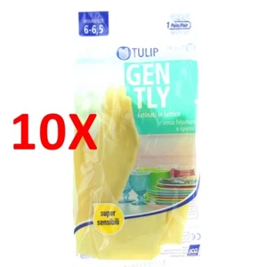 10 X Tulip Gently Satin Latex Handschuhe Ohne Vlies Und Hygienisch 1 Paar GrÖs - Bild 1 von 1