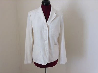 NUEVO VINCE $445 Blazer de tres botones de lino y seda*vainilla*talla 6 Foto 1 de 4