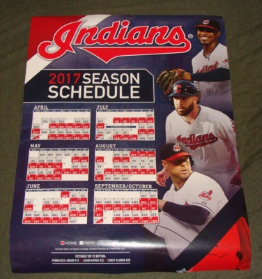 2017 Cleveland INDIANS SCHEDULE POSTER Baseball MLB SGA 22 game winning streak - Image 1 of 3