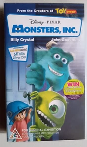 Disney Pixar Monster's Inc VHS Blue Tape + flyers Bonus features PAL video - Picture 1 of 6