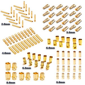 Goldstecker 2mm 3,0mm 3,5mm 4mm 5mm 5,5mm 6,0mm 6,5mm 8,0mm Stecker Buchse 2 4 5