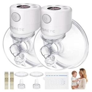 TSRETE S12 White Wireless Double Wearable Electric Breast Pump 2 Pack - Picture 1 of 5