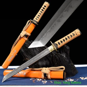 Japan Tanto Clay Tempered Sharp Straight Blade Short Sword Ninja Katana #1260 - Picture 1 of 12