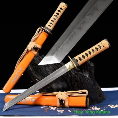 Espada curta Japão Tanto argila temperada afiada lâmina reta Ninja Katana #1260 - Imagem 1 de 4