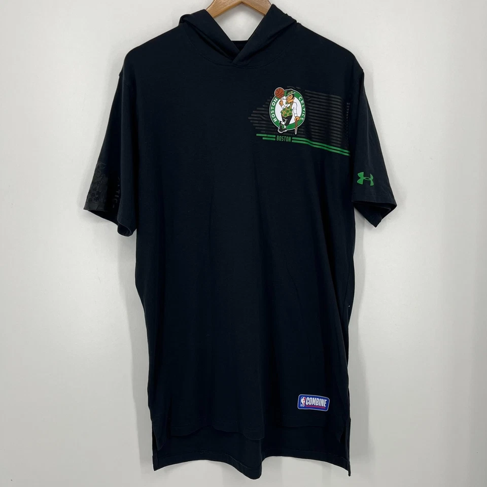 Under Armour Boston Celtics Basketball Hoodie Men's XL Black NBA Short Sleeve - Image 1 of 4