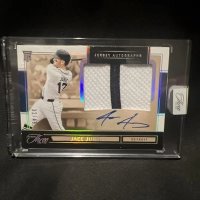 2025 Panini Three and Two - Jersey Autographs Jace Jung Silver Holo #JK-JJ /49 - Image 1 of 3