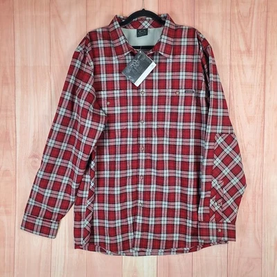Oakley Temperate Woven Shirt Mens 2XL Red Multi Plaid Flannel Logo Button Up - Image 1 of 4