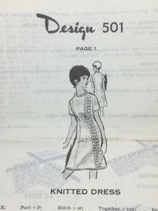 Vtg Mail Order Design 501 KNITTED DRESS Pattern Original - Picture 1 of 3