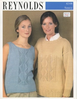 Pullover y tanque Reynolds Saucy Knitting Pattern 82108 Saucy Aran - Norah Gaughan Foto 1 de 2