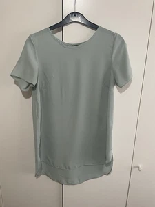 Pale Sage Green Short Sleeve Top (b38) - Picture 1 of 3