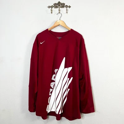 Nike Canada Hockey Jersey 2008 IIHF Maroon Long Sleeve Shirt Vtg Men's Size XXL - Image 1 of 4