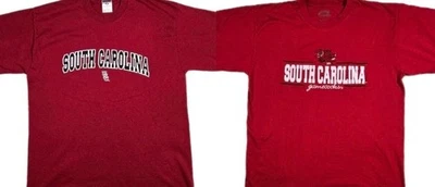 Lot Of 2 South Carolina Gamecocks Short Sleeve T Shirt Mens Large Burgundy  - Image 1 of 4