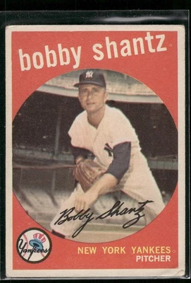 1959 Topps #222b Bobby Shantz Gray/darker back New York Yankees - Image 1 of 2
