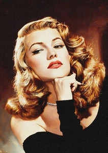 Rita Hayworth Unique Oils Illustration Print 04 (A4Size - 210 x 297mm) - Picture 1 of 2